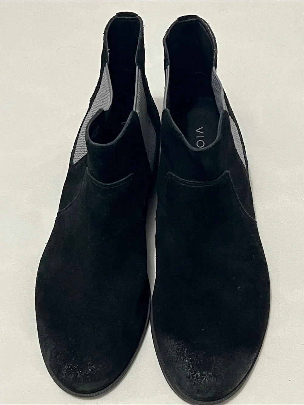 Vionic Alana Water Repellent Black Suede Chelsea Ankle Boots